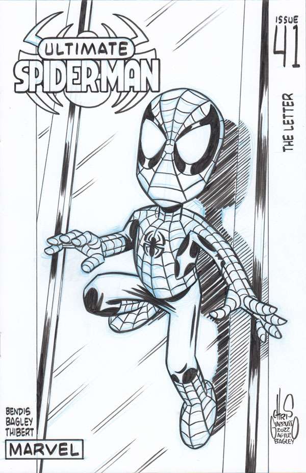 Utlimate Spider-Man #41 sketch cover by Chris Giarrusso