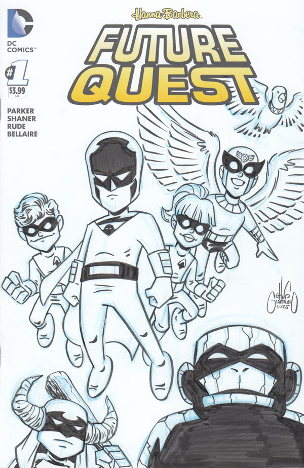 Future Quest sketch cover by Chris Giarrusso