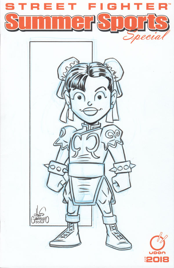 Street Fighter Chun-Li sketch cover by Chris Giarrusso