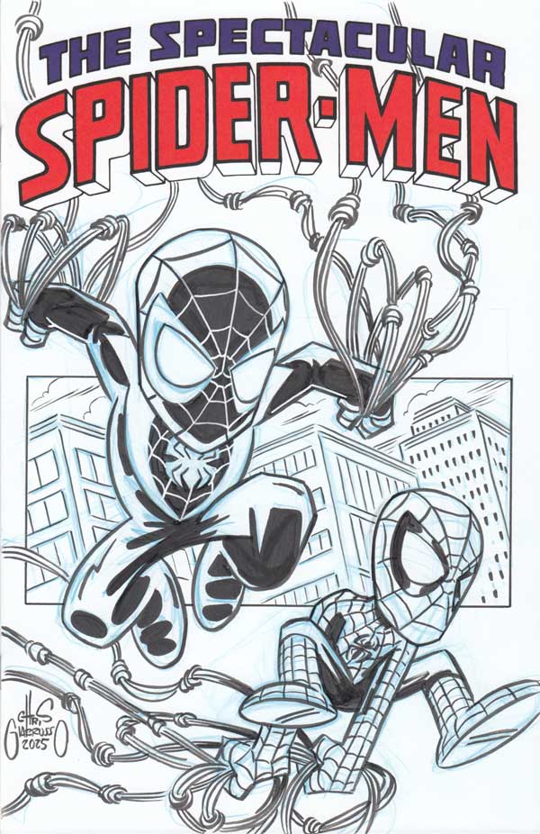 The Spectacular Spider-Men sketch cover by Chris Giarrusso