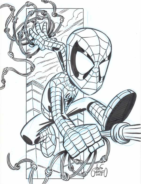 Spider-Man sketch by Chris Giarrusso