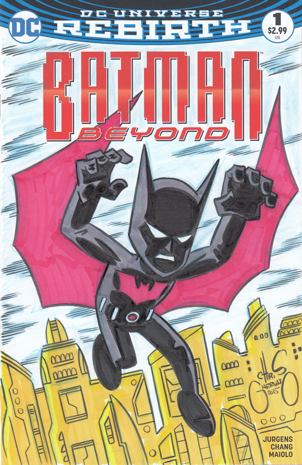 Batman Beyond sketch cover by Chris Giarrusso