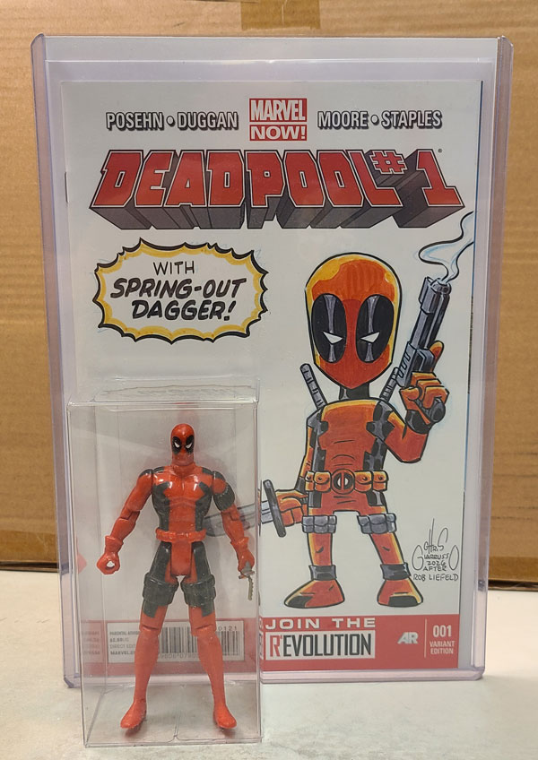 Deadpool sketch cover + action figure combo pack by Chris Giarrusso