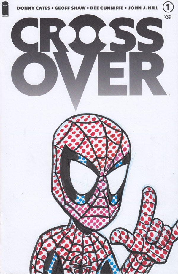Crossover Spider-Man sketch cover by Chris Giarrusso