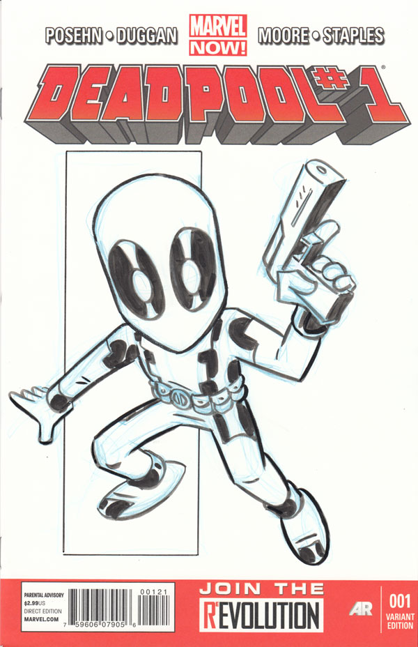 Deadpool sketch cover by Chris Giarrusso