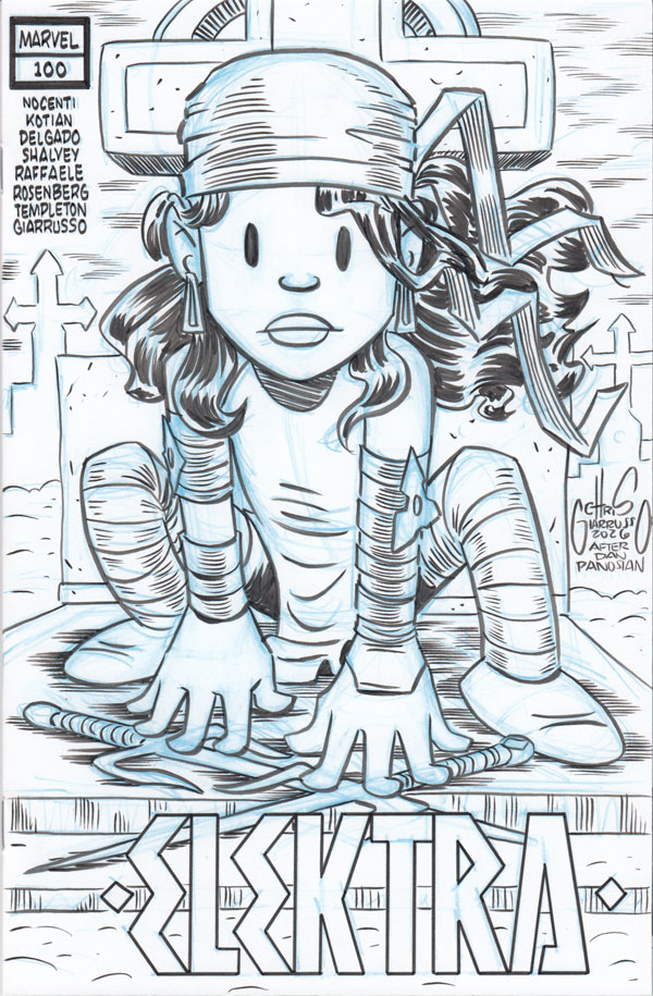 Elektra 100 sketch cover recreation by Chris Giarrusso