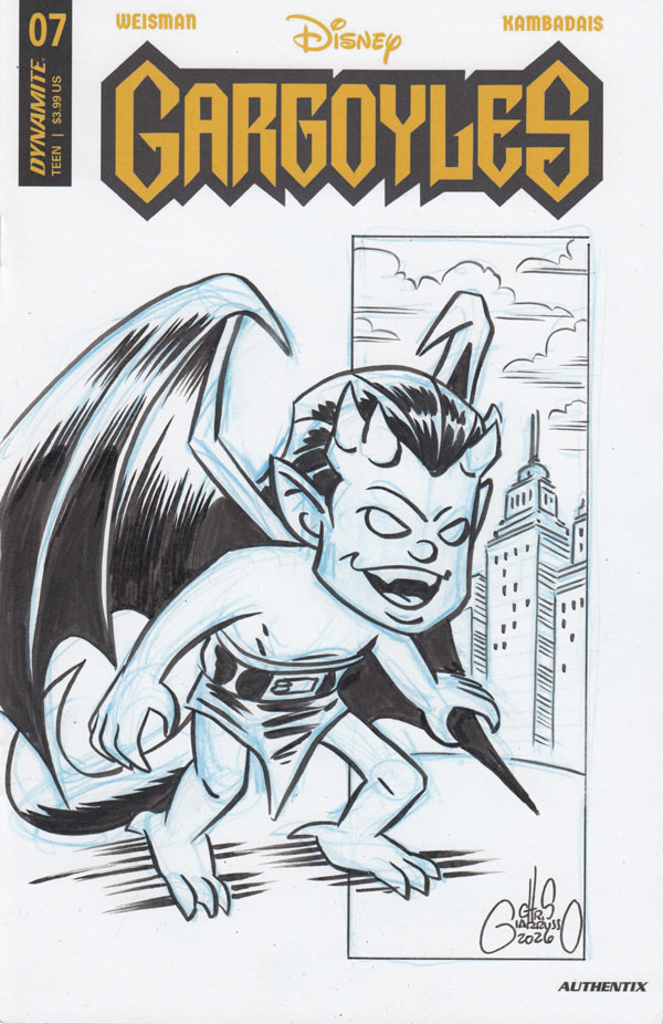Gargoyles Goliath sketch cover by Chris Giarrusso