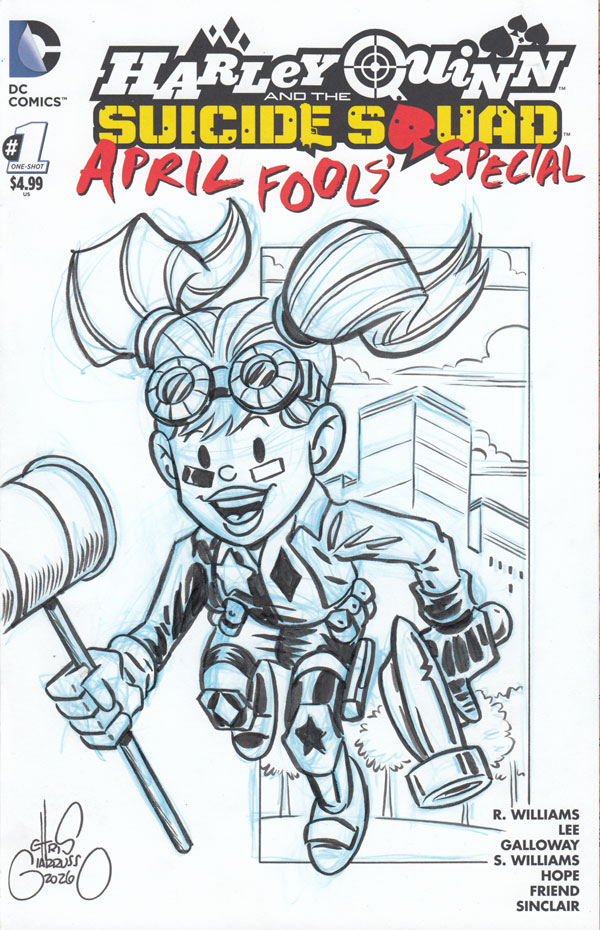 Harley Quinn sketch cover by Chris Giarrusso