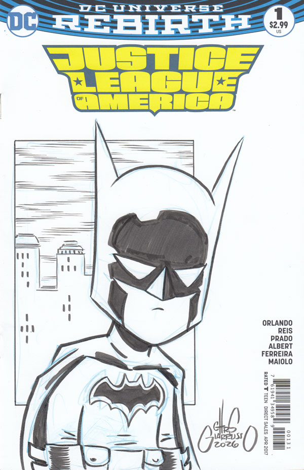 JLA Batman sketch cover by Chris Giarrusso