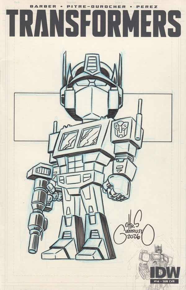 Transformers Optimus Prime sketch cover by Chris Giarrusso