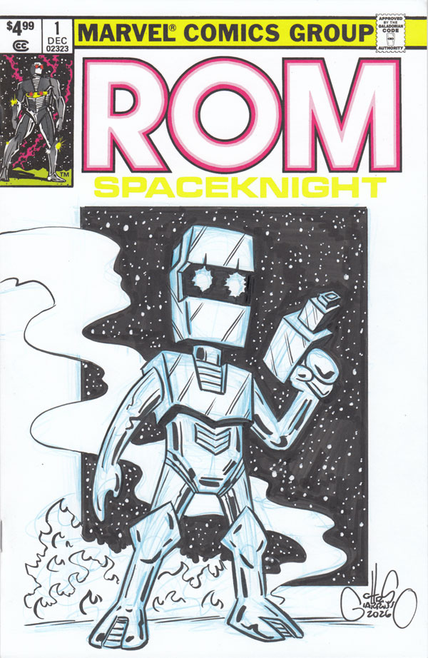 ROM sketch cover by Chris Giarrusso