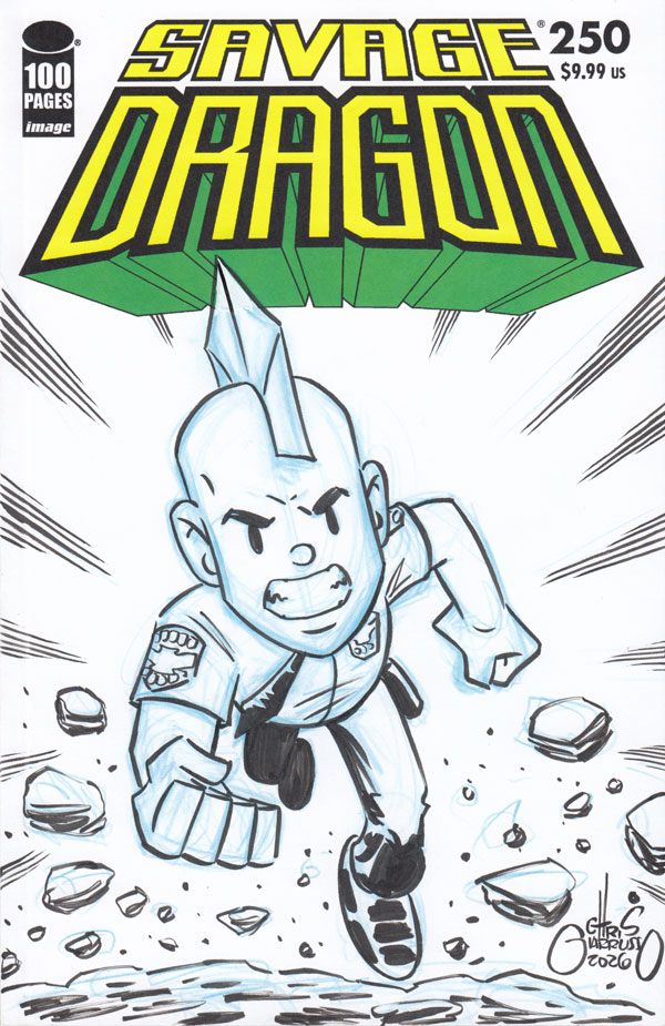 Savage Dragon sketch cover by Chris Giarrusso