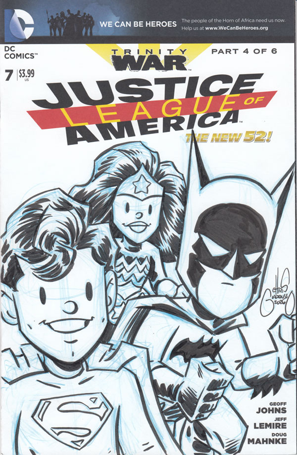JLA sketch cover by Chris Giarrusso