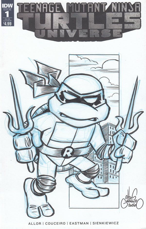 TMNT Raphael sketch cover by Chris Giarrusso