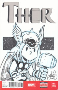 Thor sketch cover by Chris Giarrusso