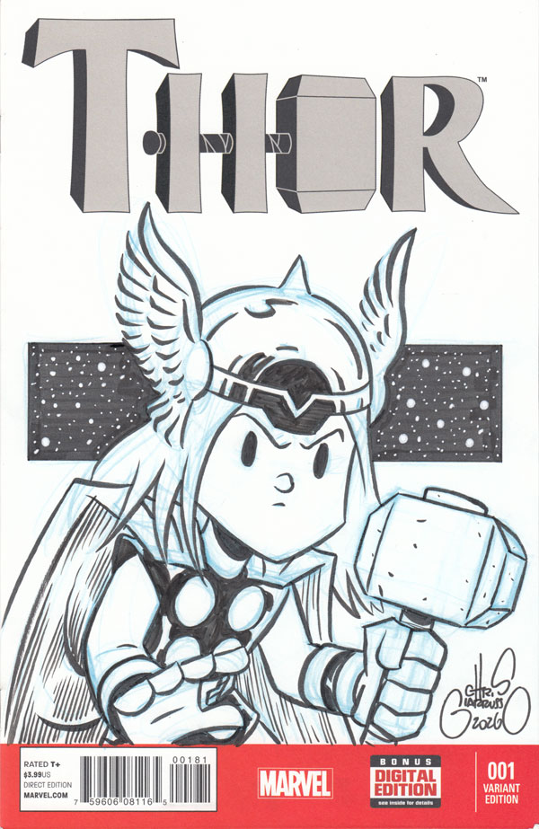 Thor sketch cover by Chris Giarrusso