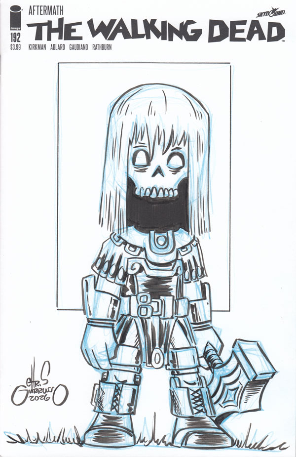 Walking Dead Ragnarok Thor sketch cover by Chris Giarrusso
