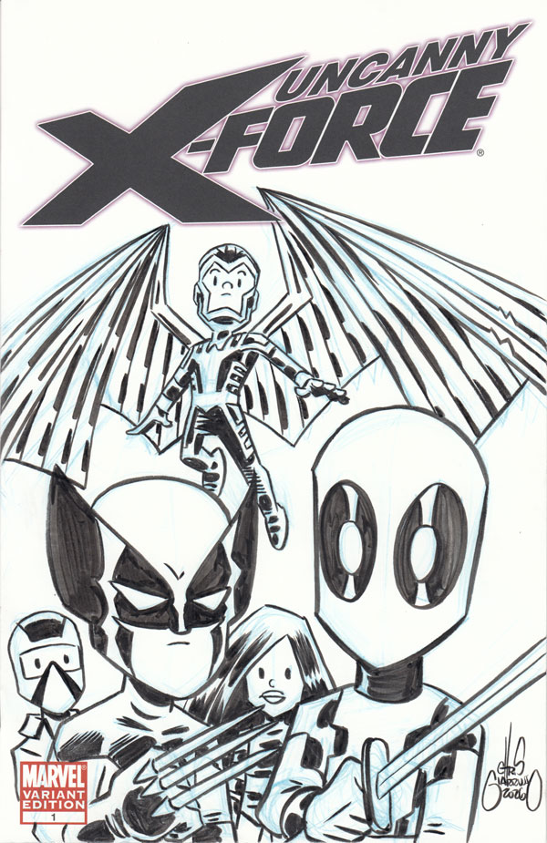 Uncanny X-Force sketch cover by Chris Giarrusso